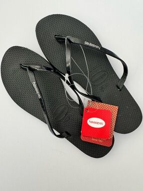 Havaianas Black “Slim” Flip Flops Women’s 35/36 - 5/6 NWT